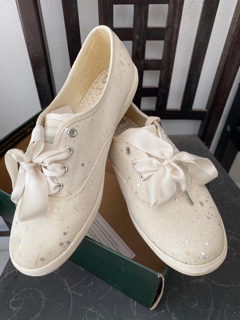 White glitter clearance keds