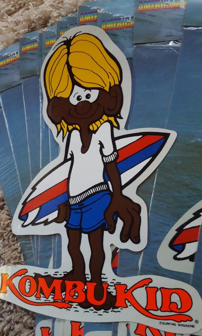 Kombu Kid Surf Sticker (Category: Water Sports) located in Binangonan. Submitted by stufflikedat (Listing ID 1209921490, Image 1). Description: KOMBU KID (Surfing Magazine) large vinyl sticker 13.5 x 9.5 inches new in plastic for 125 each (15pcs on stock) add for shipping.