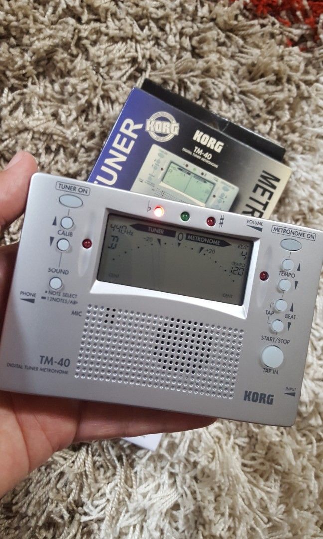 KORG Digital Tuner Metronome (Category: Other Audio Equipment) located in Binangonan. Submitted by stufflikedat (Listing ID 1209905923, Image 1). Description: KORG TM-40 Large Display Digital Tuner and Metronome, tested only and new in box with manual, 2 AAA batteries not included. add for shipping.
