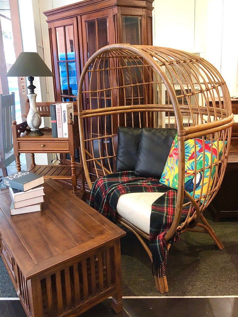 Wicker best sale cage chair