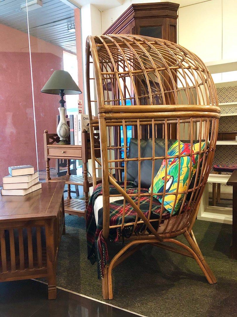 Large RATTAN cage chair Furniture Home Living Furniture