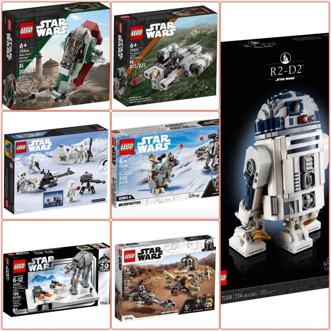 R2D2, 75308 Toys, Carousell & 75298 Lego Hobbies Battle & on Wars Toys 40333 Razor AT-AT, Crest, Games Hoth, 75321 75299 75320 Star Fett, 75344 of Snowtrooper, Boba Tatooine,