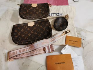 LV Pochette Bag Pink OR Green Strap) SGD350, Luxury, Bags & Wallets on  Carousell