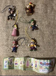 Mario Party phone charms Mario Luigi Peach Wario Donkey Kong Gashapon