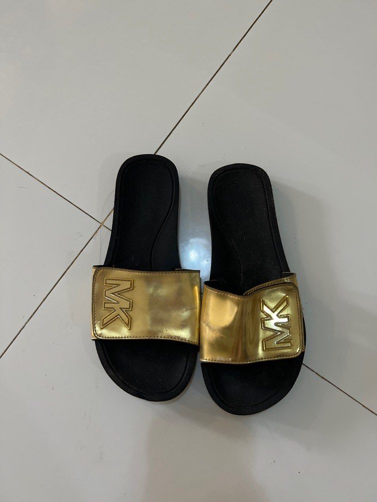 Gold michael kors slippers outlet