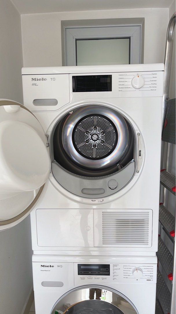 Miele stackable washer and dryer, TV & Home Appliances, Washing Machines and Dryers on Carousell