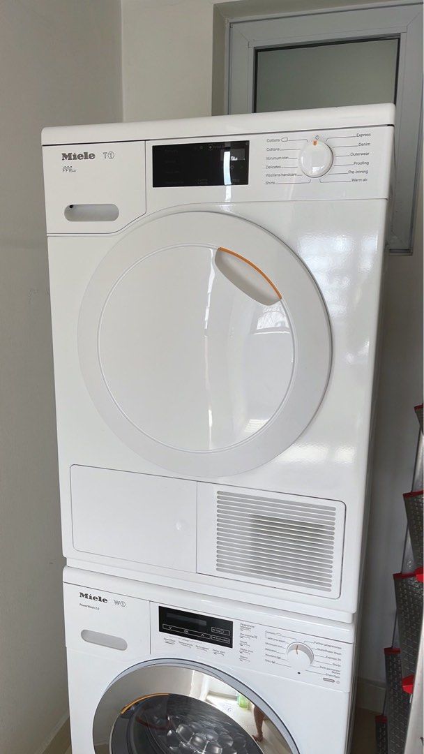 Miele stackable washer and dryer, TV & Home Appliances, Washing Machines and Dryers on Carousell