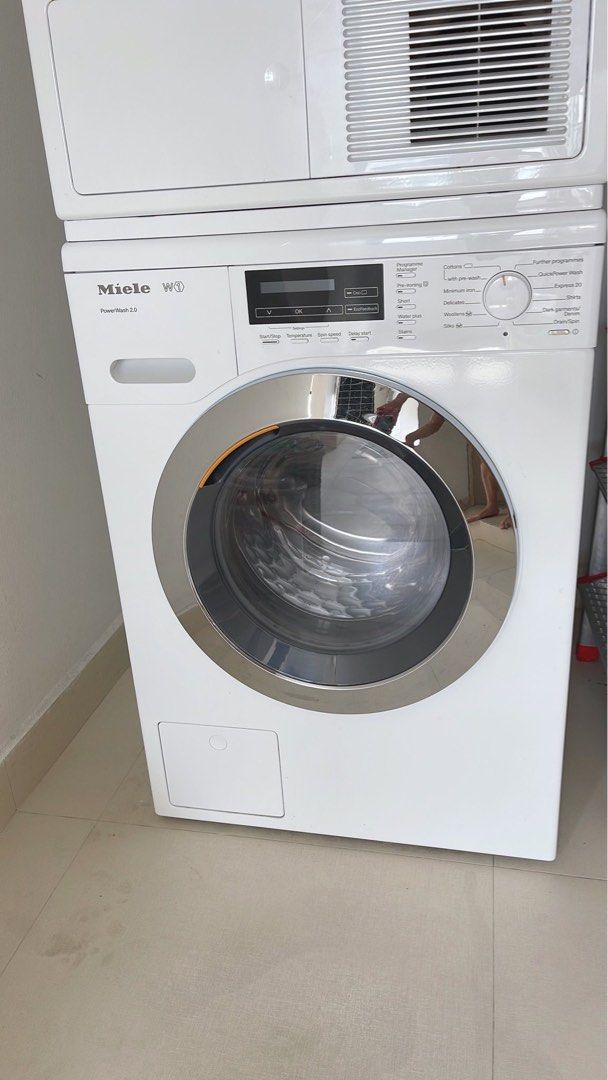 Miele stackable washer and dryer, TV & Home Appliances, Washing Machines and Dryers on Carousell
