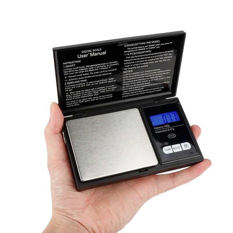 Mini Digital Pocket Scale, 500g/0.01g Gram Scale Compact designLCD