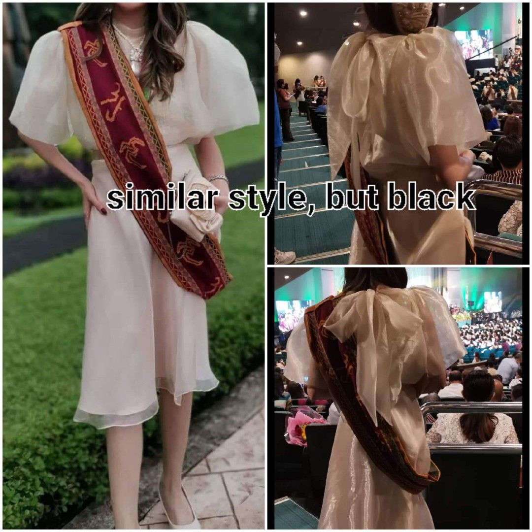 Modern Filipiniana Dress set Black, Women's Fashion, Dresses & Sets