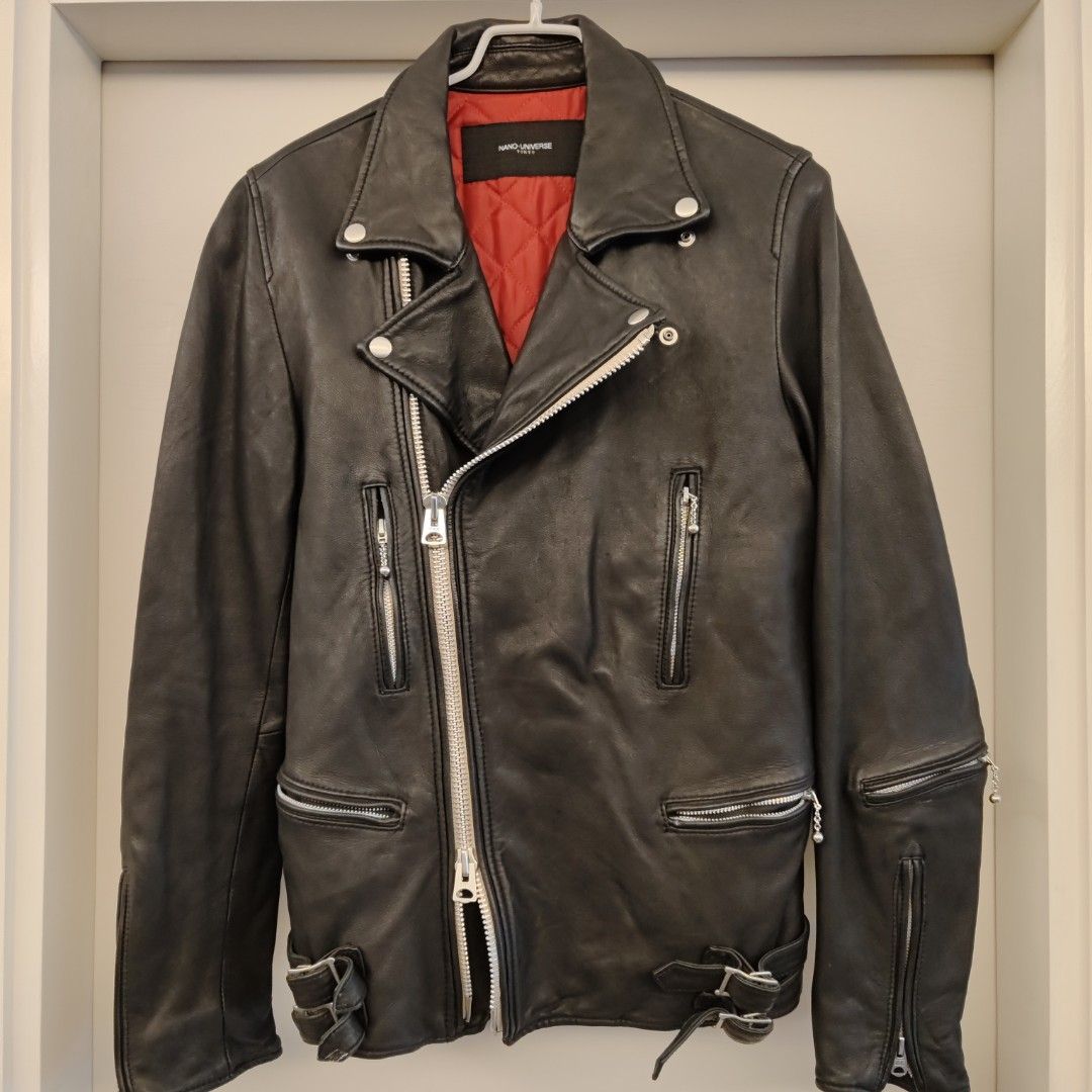 nano universe × HTC leather Jacket S Schott/別注 LEATHER JACKET