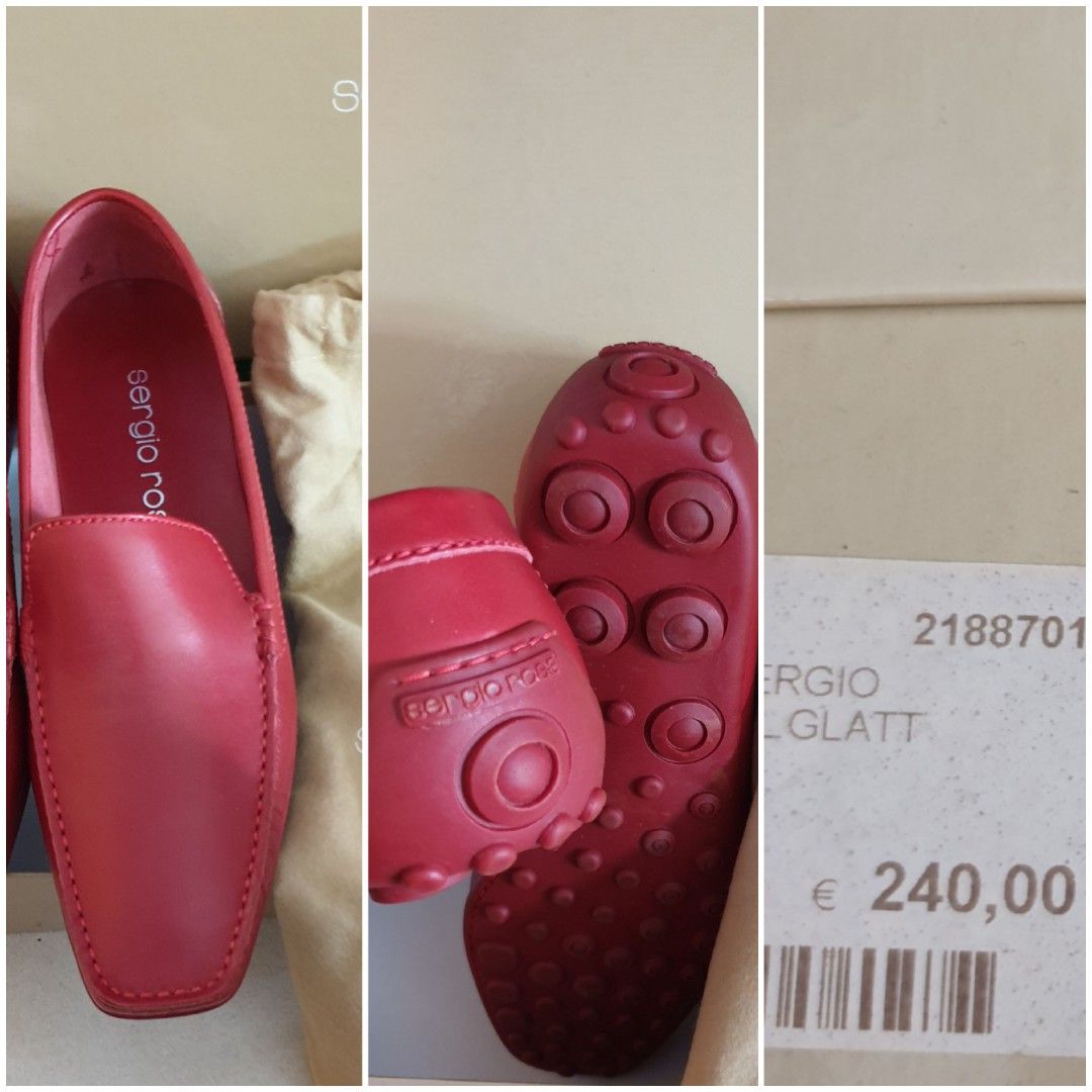 New Sergio Rossi Red loafers men or unisex shoes. Lucky Red colour can wear for Chinese New Year or special occasion. Size 41. 8.5 original price