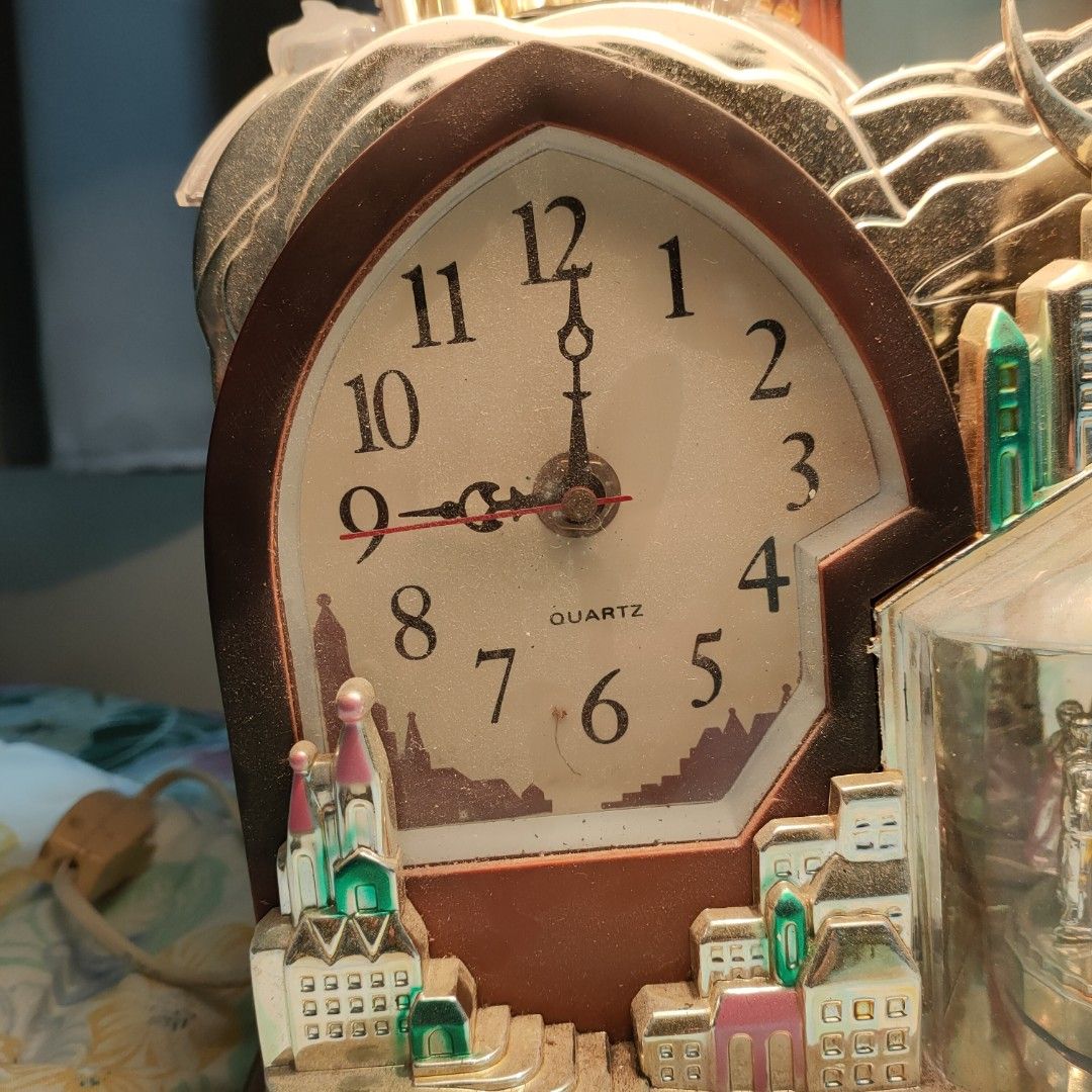 night light clock lamp shade warm night light party miniature world