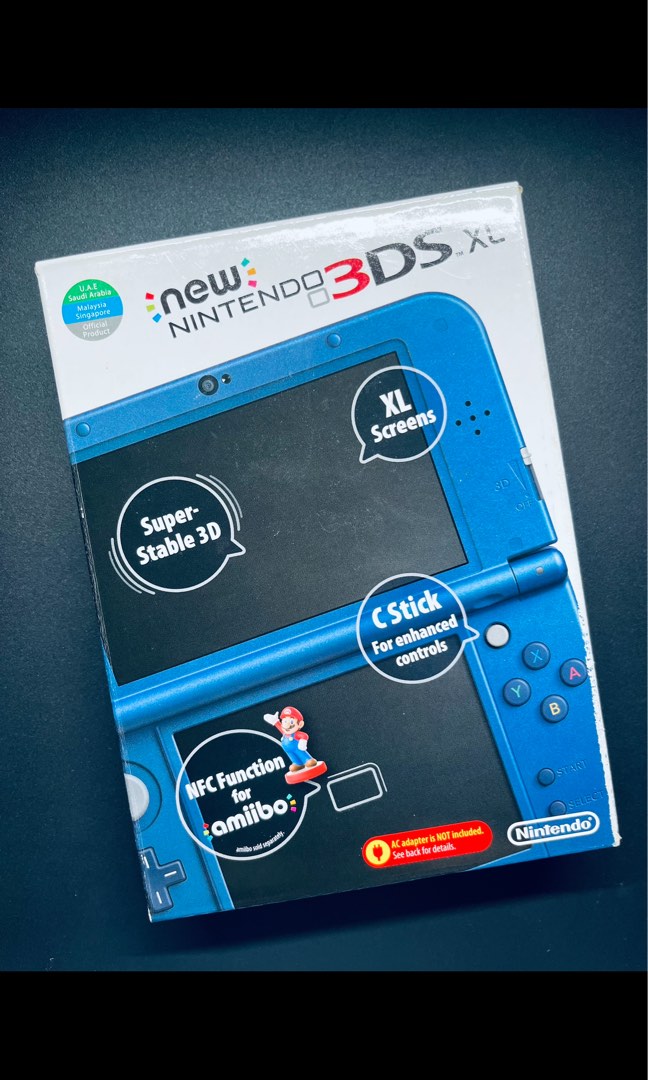 Nintendo NEW 3DS XL Blue console with MODDED (QS47 Serial), Video