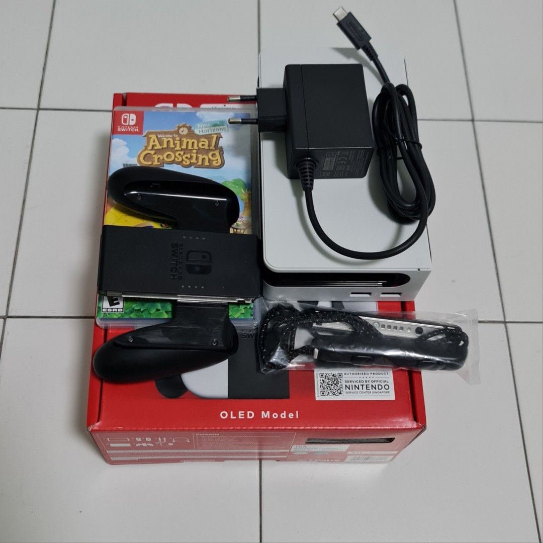 Nintendo Switch OLED White (Local Unit) + ACNH + Freebies, Video Gaming