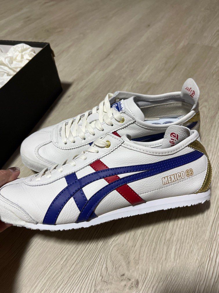 Onitsuka tiger mexico 66 sales white blue red gold