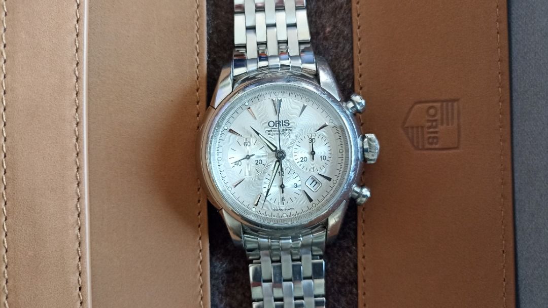 Oris ARTELIER CHRONOGRAPH watch MODEL 2003 7547 case 44.5mm ETA 7753 date 4
