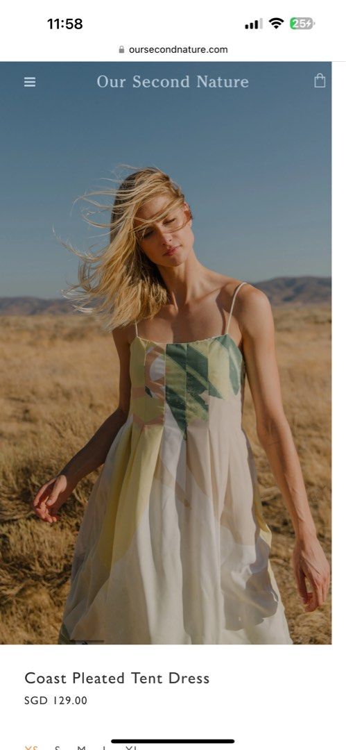 Our second nature OSN Coast Pleated Tent Dress in size S Women s