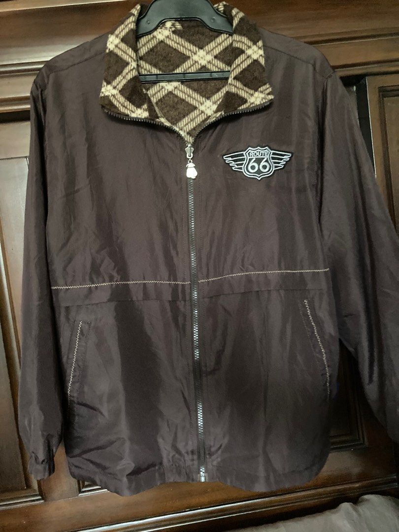 Oversized Reversible Brown Plaid Windbreaker Jacket Timothy