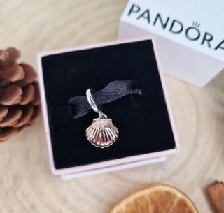 Pandora silver sea shell charm pendant pandora in silver