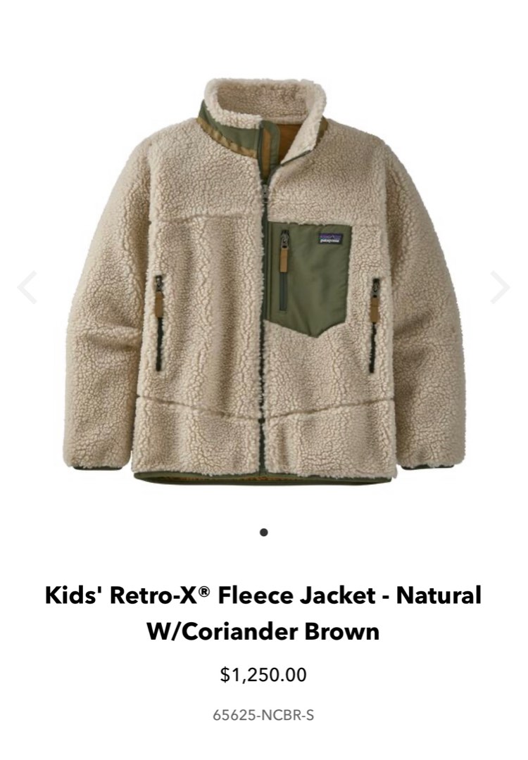 [Patagonia] Retro-X® Fleece Jacket Kids XL 童裝女裝毛毛褸, 男裝