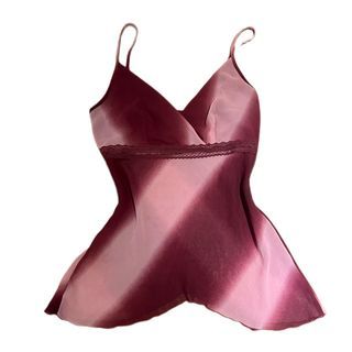 pink striped flowy spaghetti strap top