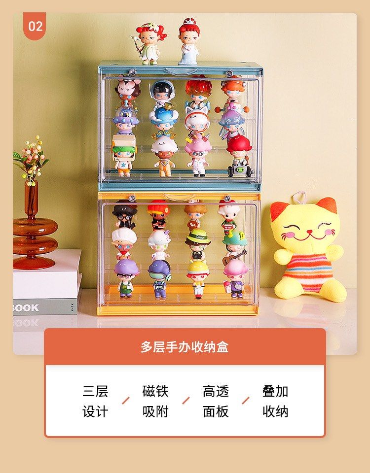 [POPMART Display box] 3 tiered transparent storage, Hobbies & Toys ...