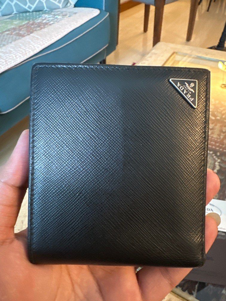 Prada Saffiano Leather Wallet w Coin Pouch