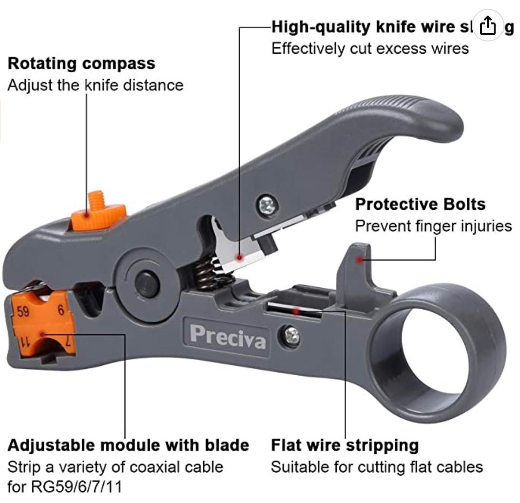 Preciva Coax Crimper Tool Set, Furniture & Home Living, Home ...