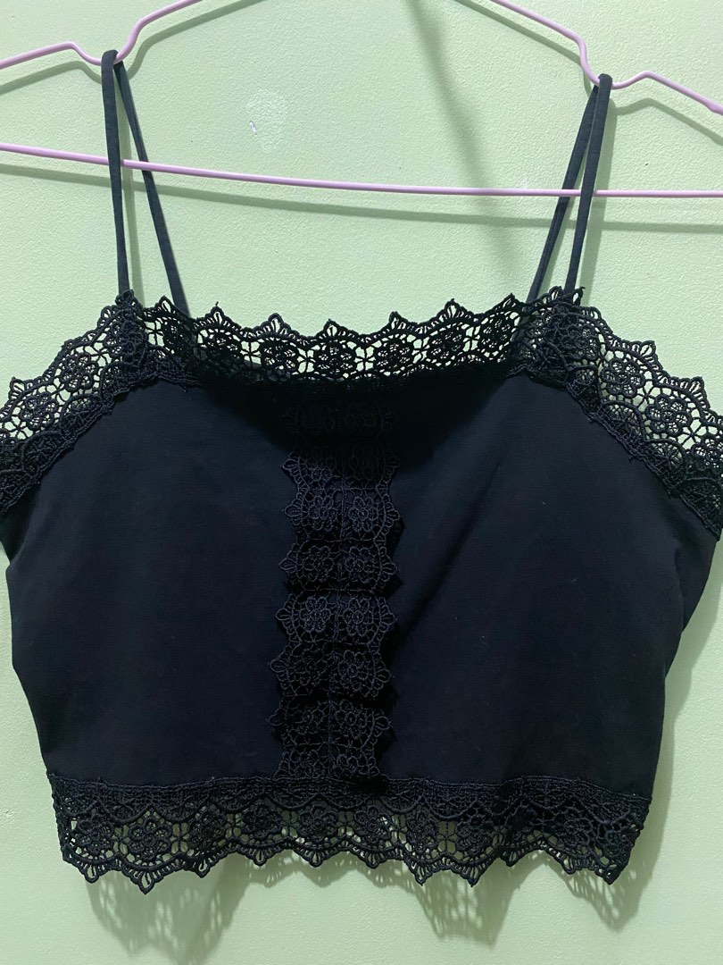 Primark Lace Trim Cropped Camisole, Women's Fashion, Tops, Sleeveless