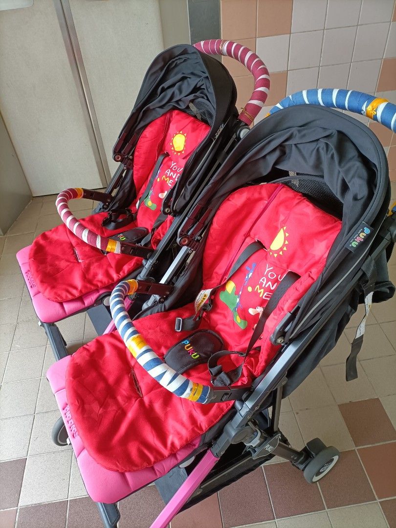 Puku Twin strollers Babies Kids Going Out Strollers on Carousell