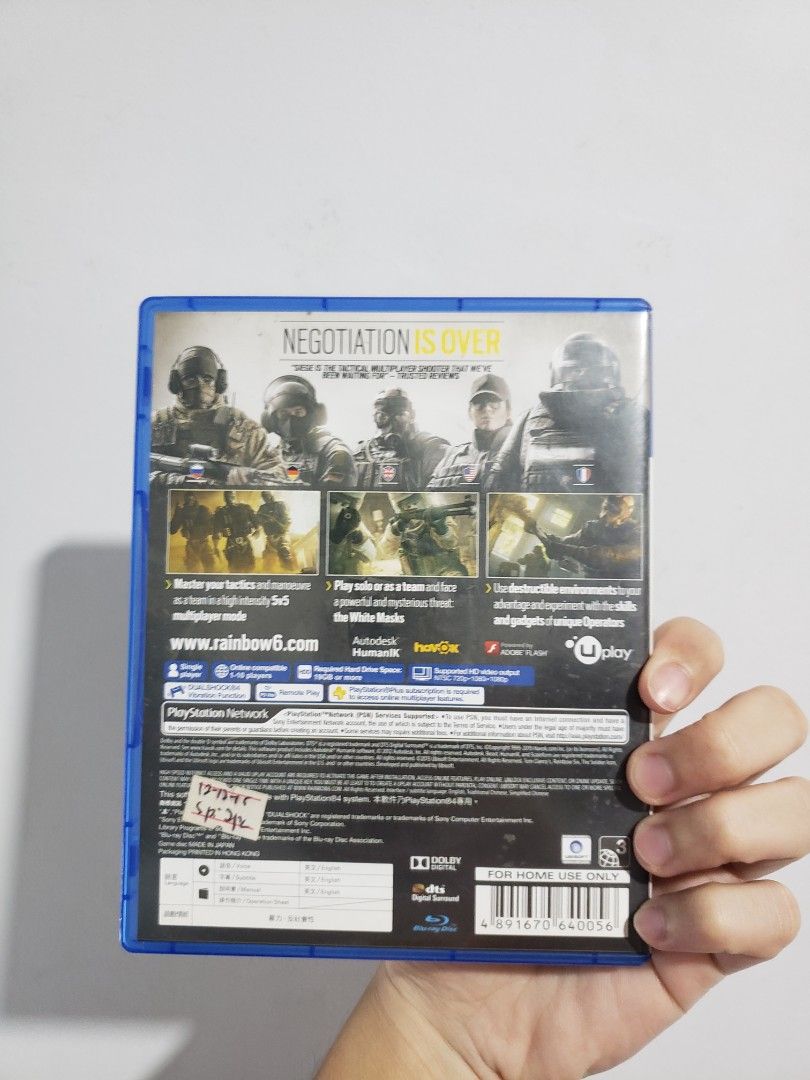 Rainbow Six Siege PS4 (Category: PlayStation) located in Muntinlupa City. Submitted by emanuelthings (Listing ID 1209955018, Image 2). Description: .