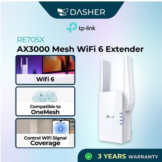 READY STOCK】TP-Link RE705X AX3000 Mesh Dual Band WiFi 6 Extender