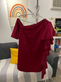 Red One-Shoulder Semi Formal Dress