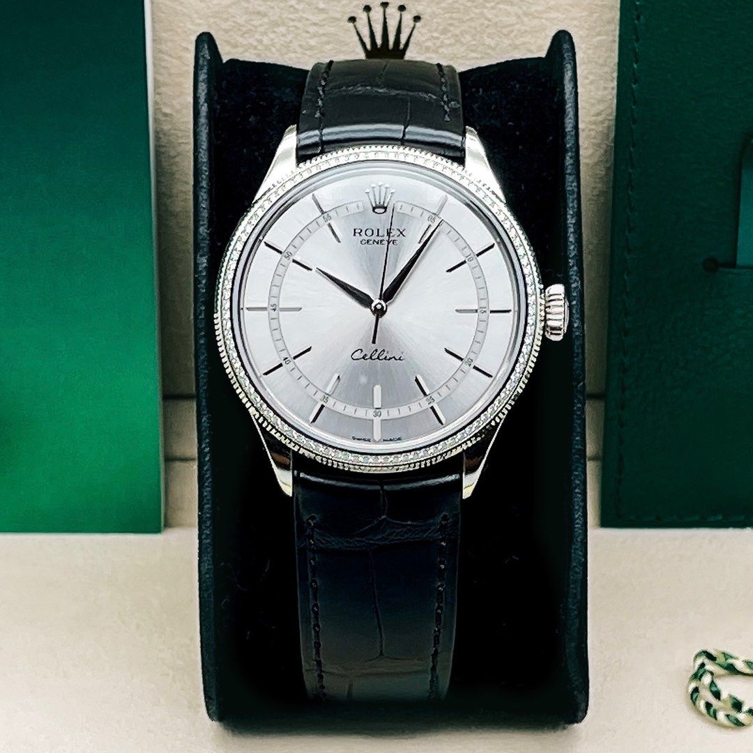Rolex Cellini Time White Gold 39mm 50709RBR, Luxury, Watches on Carousell