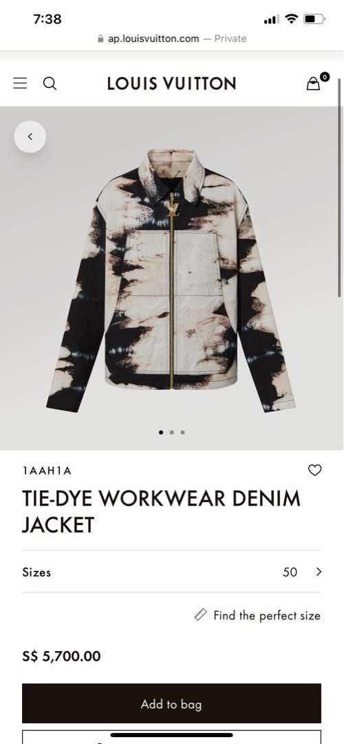 Louis Vuitton TIE-DYE WORKWEAR DENIM JACKET RM222 PU9 HNA63W tie-dye  workwear denim jacket white/black 50 white/black