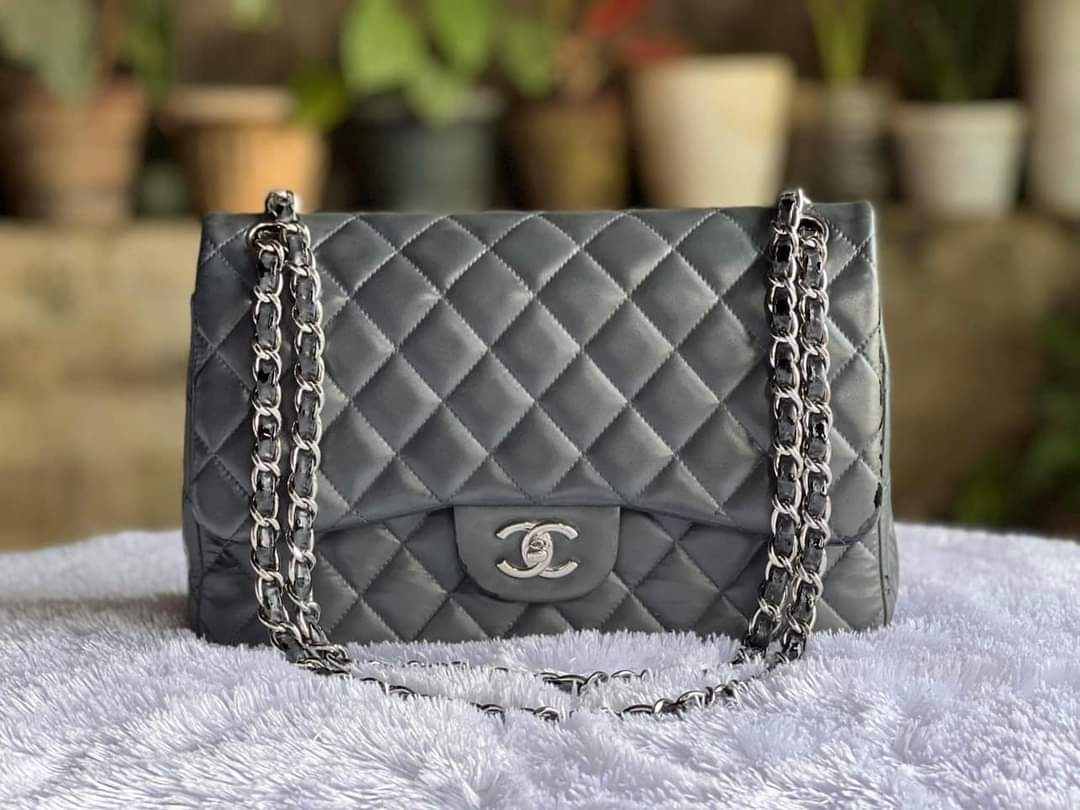 Authentic Chanel Mini Flap Bag Gold Chain White Lamb Leather  eBay