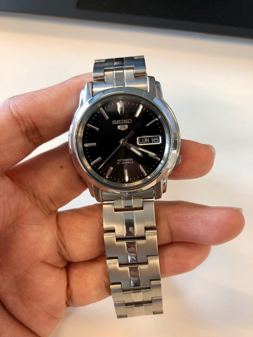 Seiko 5 SNKK71 Automatic Black Dial Stainless Steel Men s Watch