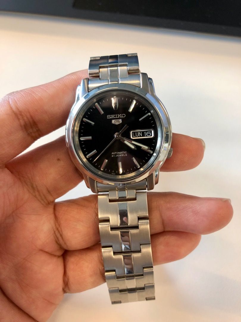 Seiko 5 SNKK71 Automatic Black Dial Stainless Steel Men's Watch, Men's  Fashion, Watches & Accessories, Watches on Carousell