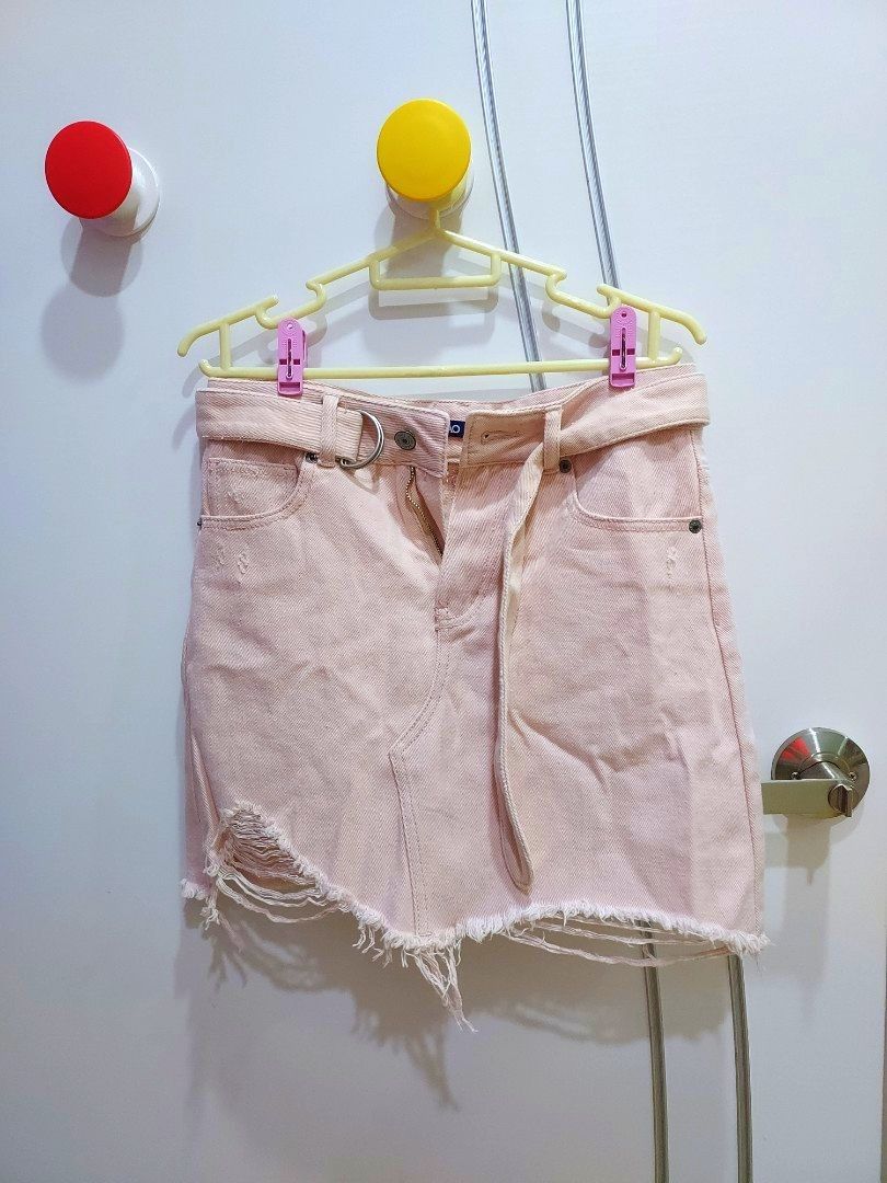 Pink ripped skirt clearance