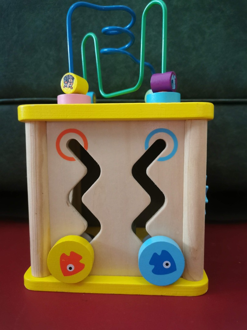 Squirrel Play Sort 'n' Play Wooden Activity Cube, Hobbies & Toys, Toys