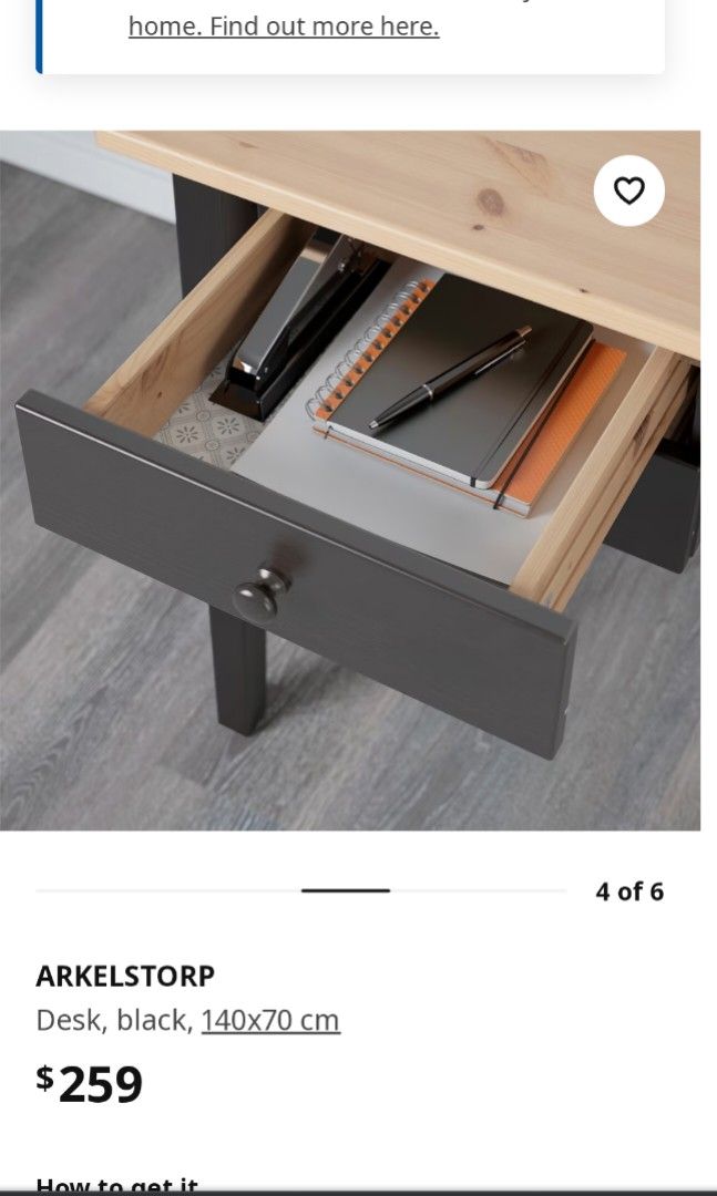 ARKELSTORP black, Desk, 140x70 cm - IKEA