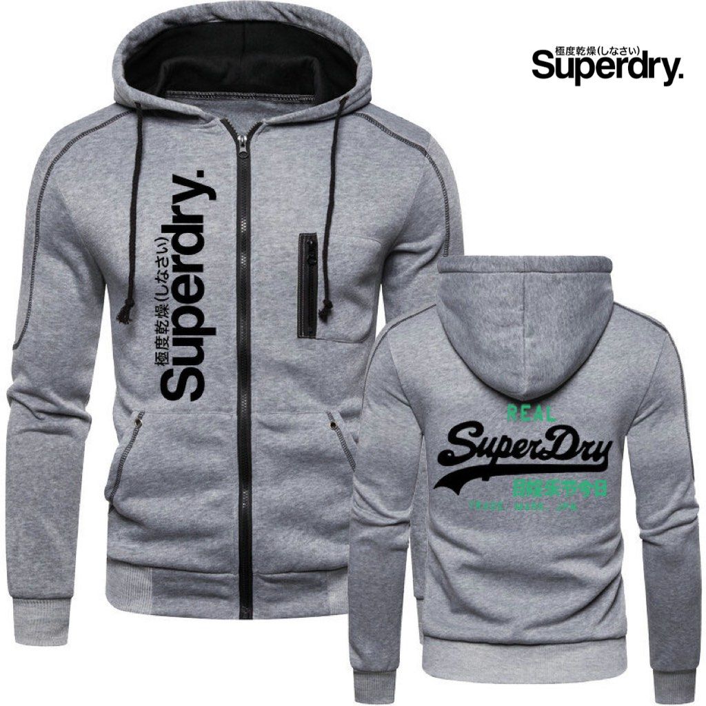 Mens grey outlet superdry hoodie