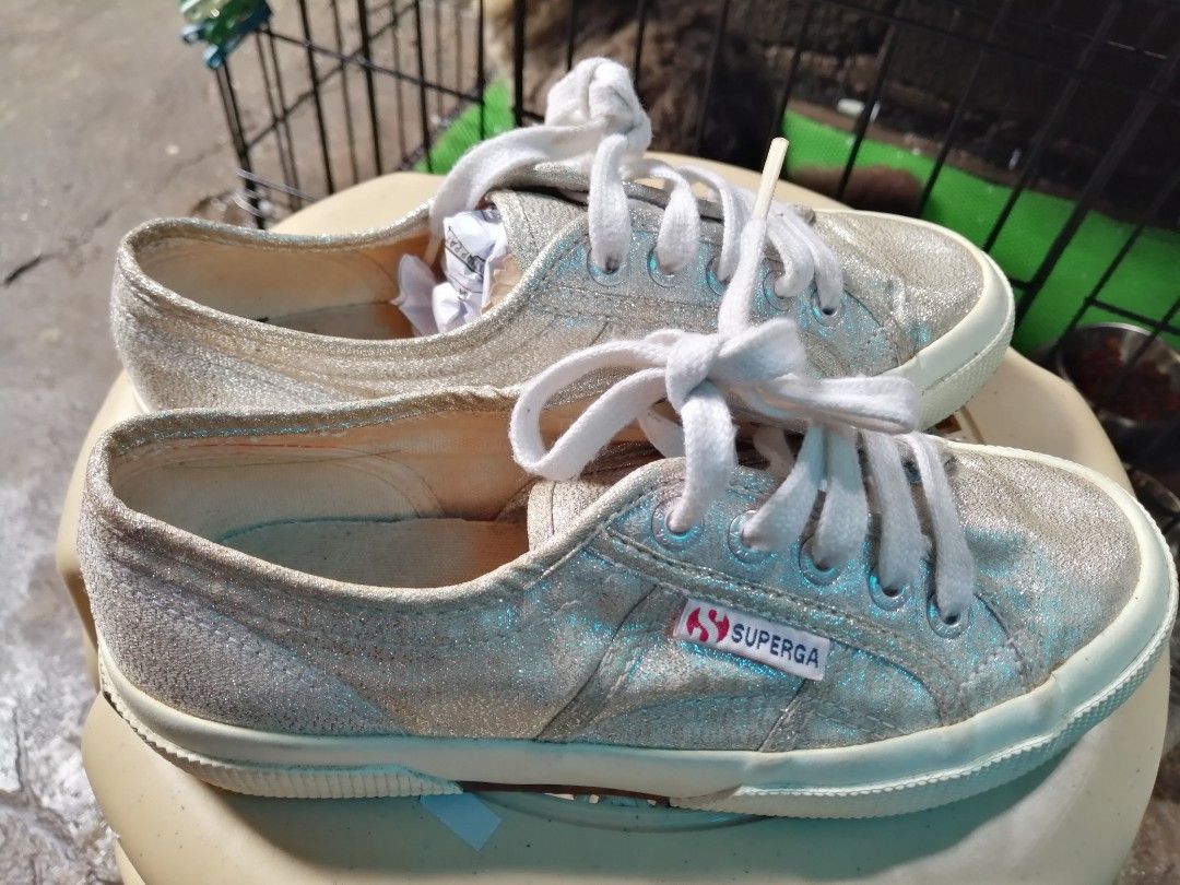 superga white glitter