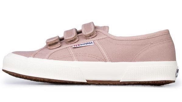 SUPERGA ROSE MAHOGANY VELCRO STRAP CANVAS SNEAKER SHOES, Women's