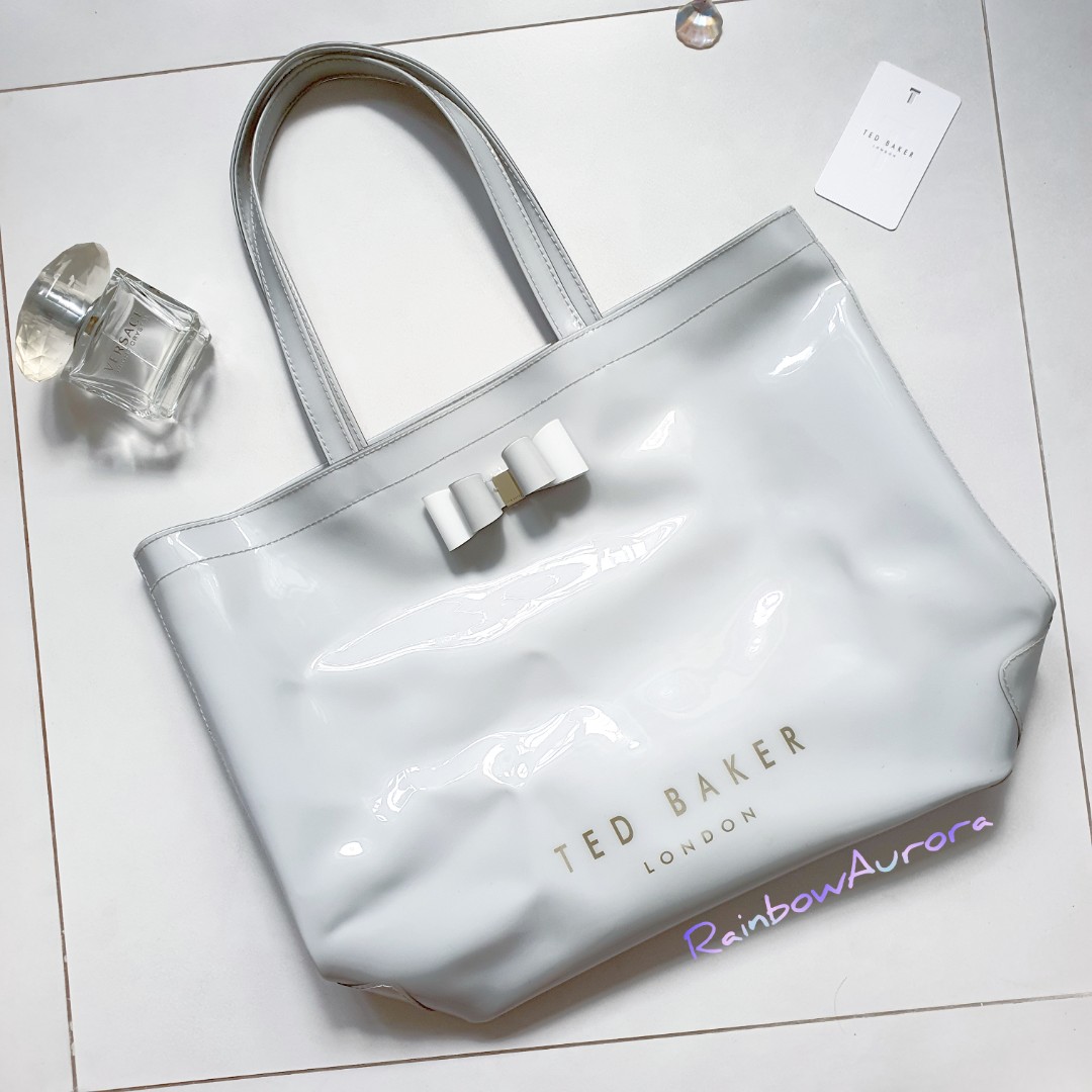 Ted Baker Hanacon Bow Large Icon Shoulder Bag Grey, Women's Fashion ...