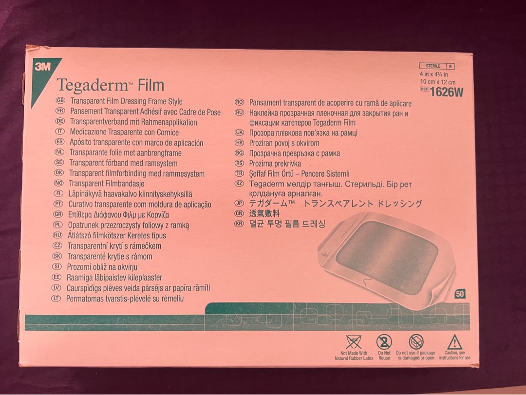 Tegaderm film 10cm x 12cm, Health & Nutrition, Medical Supplies
