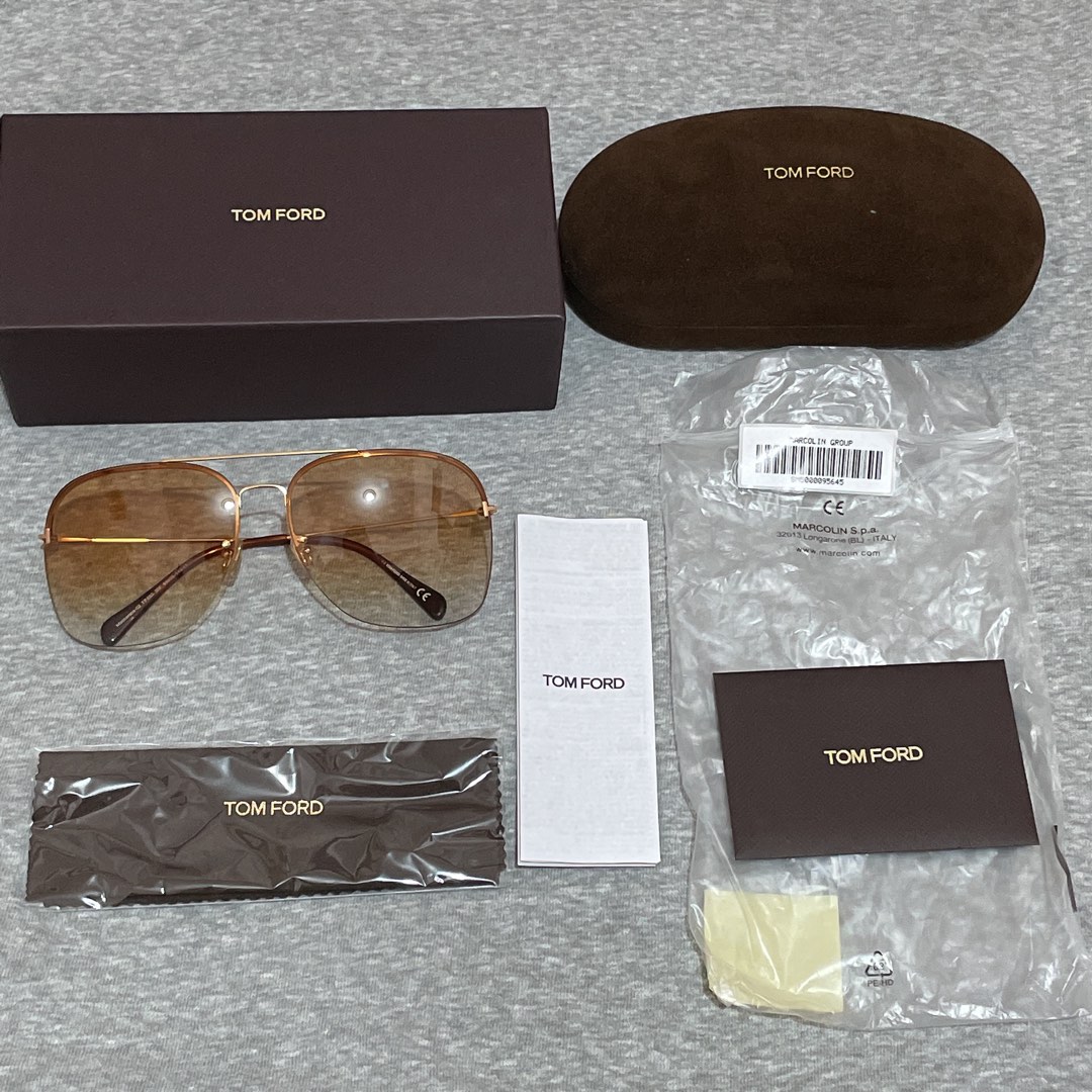 Tom Ford墨鏡Mackenzie Brown Gradient Square Ladies Sunglasses FT0883 30F 64,  名牌精品, 精品配件在旋轉拍賣