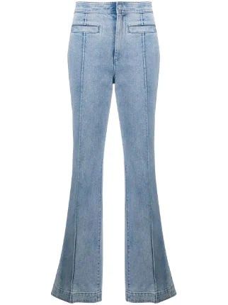 Tory Burch Stylish Faded Denim Flare Womens Jeans, Women's Fashion,  Bottoms, Other Bottoms on Carousell
