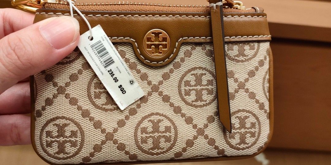 Tory Burch T Monogram Jacquard coin purse Key Ring, Women's Fashion, Bags & Wallets, Purses